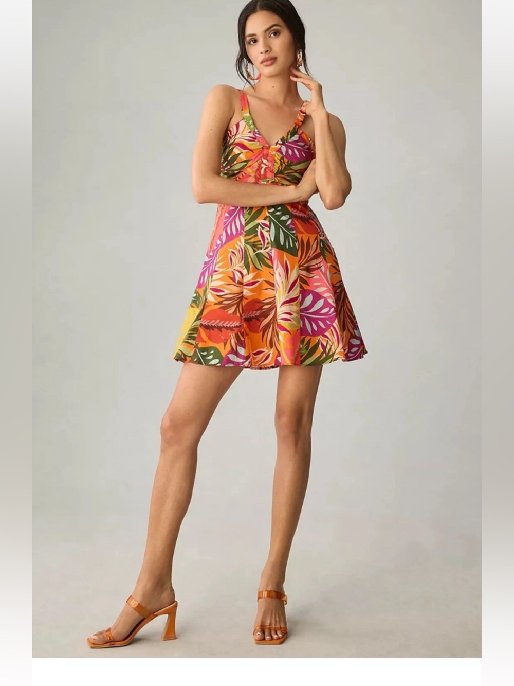 ANTHROPOLOGIE MAEVE PRINT RUCHED DRESS SIZE 12